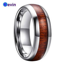 Мужское и женское кольцо для пар, кольцо из вольфрама с инкрустацией из дерева, удобное прилегающее кольцо шириной 6 мм и 8 мм в наличии 2024 - купить недорого