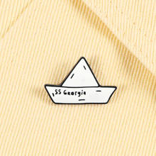 White Paper Boat Brooch SS Georgie Enamel Pins Backpack Metal Lapel Badges Pin Cartoon Custom Brooches Cute Kids Gifts Jewelry 2024 - buy cheap