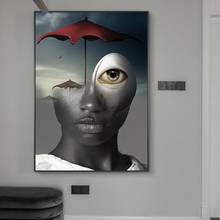 Abstract Black Woman Art Posters And Prints Surrealism Art Paintings Print On Canvas Wall Art Pictures Home Wall Decor Cuadros 2024 - buy cheap