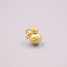 Colgante de calabaza Fu 3D de oro amarillo de 24K 999 puro fino, regalo de la suerte para hombres y mujeres, 0,8g/12x9mm 2024 - compra barato