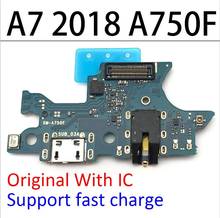 Original New USB Charging Port Connector Board Flex Cable With Mic Microphone For Samsung A7 2018 A750F Replacement Parts 2024 - buy cheap