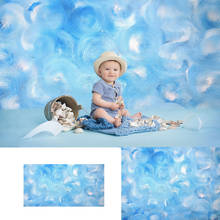 Fondo pintado en azul para pared, retrato de niños recién nacidos, pintura de nube azul, Fondo de pared, pastel de cumpleaños, accesorios de estudio fotográfico 2024 - compra barato