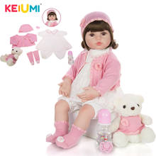 KEIUMI 24 Inch Lovely Reborn Baby Dolls 60 cm Soft Silicone Vinyl Reborns Baby Doll For Children's Day Present Kids Playmate 2024 - buy cheap