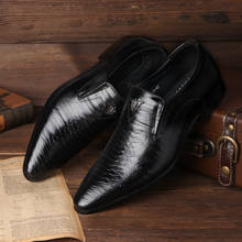 Zapatos planos de negocios clásicos con patrón de cocodrilo para hombre, mocasines de cuero, para fiesta de navidad 2024 - compra barato
