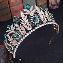 Baroque Vintage Crystal Leaf Bridal Tiaras Big Crowns Women Rhinestone Pageant Diadem Wedding Hair Accessories African Jewelry 2024 - buy cheap