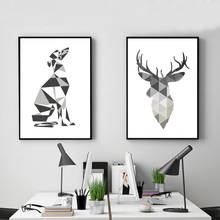 Minimalist Abstract Dog Poster Italian Greyhound Wall Art Print Canvas Painting Deer Nordic Wall pictures living room Home Decor 2024 - buy cheap