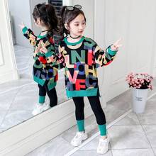 Tracksuit For Girls Children Clothing Kids Clothes Sports Suit For 3-12 Yrs Girls letter printed Tops And Pants 2Pieces Sets 2024 - buy cheap
