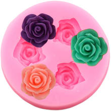 Sugarcraft-moldes de silicona con forma de rosa, herramientas de decoración de pasteles, Fondant, arcilla polimérica de caramelo y Chocolate, para cupcakes de boda 2024 - compra barato