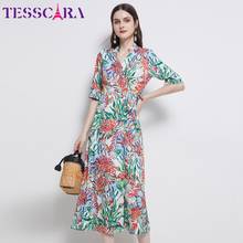 TESSCARA Women Summer Elegant Dress Festa Female High Quality Long V-Neck Party Robe Femme Vintage Designer Casual Vestidos 2024 - buy cheap