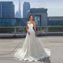 Женское ТРАПЕЦИЕВИДНОЕ свадебное платье, весеннее платье невесты с завязкой на спине, с лентой на талии, модель 2020 по индивидуальному заказу, размера плюс 2024 - купить недорого
