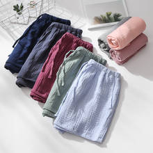 Summer Couple Sleep Pants Cotton Crepe Nightwear for Men and Women Pajama Shorts Elastic Waist Sleep Bottoms Sleeping Shorts 2024 - buy cheap