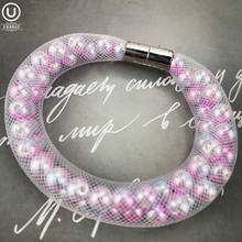 UKEBAY New Luxury Bracelets For Women Handmade Jewelry Mesh Meterial Pearl Accessories Gothic Bangles Birthday Gifts Jewellery 2024 - buy cheap