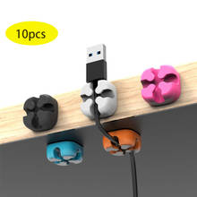 10pcs Cable Organizer Wire Winder Holder Clip Soft Silicone Cable Winder for Office Earphone Mouse Cord Protector Management 2024 - buy cheap