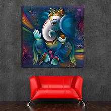 Ganesha pintura da lona impressão sala de estar decoração para casa moderna arte da parede pintura a óleo posters fotos acessórios 2024 - compre barato