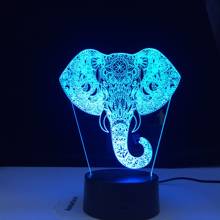 3D Touch Elephant Night Light Colorful Changing LED Table Lamp Gift Living Room Bar Decor Lights 2024 - buy cheap