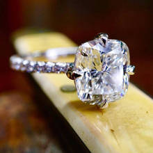 Huitan Fashion Cushion Cut Cubic Zirconia Women Wedding Rings Shiny Proposal Engagement Ring For Girlfriend High Quality Jewelry 2024 - buy cheap