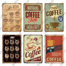 Coffee Drinks Tin Signs Metal Strong and Delicious Poster Latte Cappuccino Plaque Wall Decor for Pub Bar Restaurant Shop 2024 - buy cheap