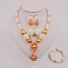Simple Atmosphere African Wedding Banquet New White Crystal Column Necklace Jewelry Nigerian Bride Wedding Jewelry Set LS-50 2024 - buy cheap