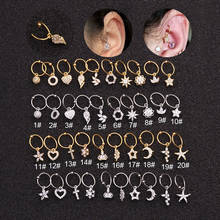 1PCS Star Moon Wings Flower Ear Piercing Tragus Captive Bead Ring For Ear Nose Septum Ring Helix Cartilage Piercing Jewelry 2024 - buy cheap