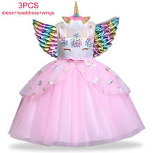 Christmas Girl Unicorn Dress Easter Princess Dress Flower Girl Wedding Party Costume Children Birthday Dress  Vestidos 3-10 Year 2024 - buy cheap