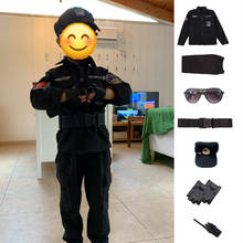 Uniforme de policía para niños, disfraz de policía, uniforme militar del ejército especial, conjunto de ropa de actuación para Halloween y exteriores 2024 - compra barato