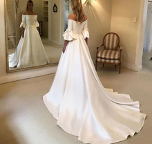 Wedding Dress Flare Sleeve Off The Shoulder Bride Dresses Long Train Button Vestido De Noiva Floor Length Gowns свадебное платье 2024 - buy cheap