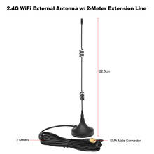 2,4 ГГц внешняя антенна WiFi 7dBi w/2 м удлинитель Магнитная присоска база SMA разъем для беспроводного маршрутизатора WiFi адаптер 2024 - купить недорого