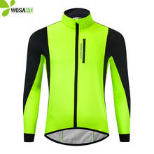 WOSAWE зимние ветрозащитные мужские беговые куртки, ветровка, термофлисовая Светоотражающая одежда для велоспорта, спортивное пальто для горного велосипеда 2024 - купить недорого