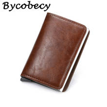 Bycobecy-tarjetero de cuero PU de alta calidad para hombre, billetera Vintage con bloqueo RFID, tarjetero de negocios, Dropshipping 2024 - compra barato