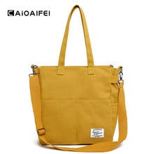 CAIOAIFEI-Bolso de mano para ordenador portátil para mujer, bolsa de lona de gran capacidad, informal, bandolera de hombro 2024 - compra barato