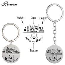 Personalized Keychain Custom Baby Name Date Of Birth Weight Height For Newborn Commemorate Customized Keyring New Mom Dad Gift 2024 - buy cheap