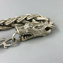 Exquisite Old Tibet Silver copper Handwork Double Dragon Chinese Bracelet YR 2024 - buy cheap