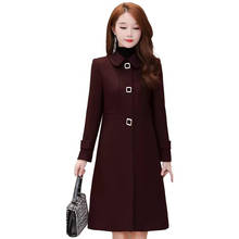 New 2022 Autumn Winter Woolen Coat Women's Jacket Mid-length Single Breasted Wool Outwear Female Casual Overcoat R788 2024 - buy cheap