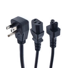 Плоский Nema 5-15P разъем 2 в 1 IEC 320 C13 C5 Y сплиттер шнур питания/кабель, около 60 см 2024 - купить недорого