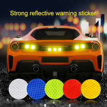 Adesivo refletor de cor sólida, adesivo redondo de marcação de segurança para porta de carro, sobrancelha, acessórios automotivos e adesivos 2024 - compre barato