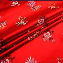 Tecido jacquard vermelho brocado damask, vestido, cortina, mesa de pano, patchwork, decoração para casa, pano diy 2024 - compre barato