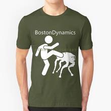 Boston dinâmica gráfico personalizado engraçado venda quente tshirt robô cão robodog robótica pontapé violência 2024 - compre barato