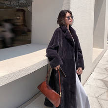 Abrigo de piel de visón Real Natural para mujer, Chaqueta larga de lujo a la moda, abrigos de visón de alta calidad, X19-7 KJ5480 2024 - compra barato