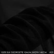 100% SILK Georgette Fabric Pure Silk Fabric 10 momme 140cm Width Wedding Dress Silk Gauz Fabric Free Shipping Black Color 03 2024 - buy cheap