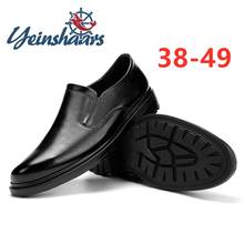 New Plus Size 38-49 Men's Genuine Leather Shoes Soft Anti-slip Driving Shoes Man Shoe Slip on Flats Mens Loafers Business Shoes 2022 - buy cheap