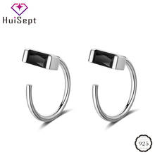 Huisept na moda brinco 925 jóias de prata forma geométrica zircon pedra preciosa brincos para o casamento feminino acessórios por atacado 2024 - compre barato