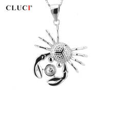 Серебряный кулон CLUCI в форме краба 925 пробы для женщин, ожерелье, ювелирные изделия, серебряная подвеска с искусственным жемчугом 925, SP017SB 2024 - купить недорого