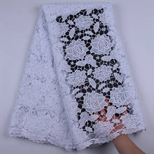 African Lace Fabric High Quality African Nigeria Guipure Lace Fabric Cord Lace Fabric White Lace Fabrics For Wedding Dress Y1702 2024 - buy cheap