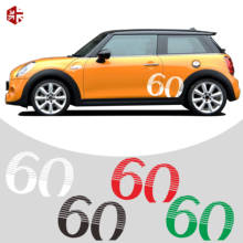 60th aniversário reflexivo vinil porta lateral do carro adesivo corpo decalque para mini cooper f54 f55 f56 f60 r55 r56 r58 r60 acessórios 2024 - compre barato