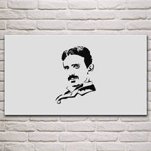 Nikola Tesla-carteles de tela para pared, imágenes de arte para el hogar, decoración para sala de estar, minimalista, obra de arte, KP246 2024 - compra barato
