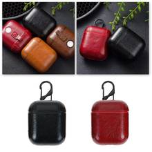 Fundas de cuero para Airpods 1/Pro, bolsas protectoras con Bluetooth, auriculares, caja de carga inalámbrica, Q1C7 2024 - compra barato