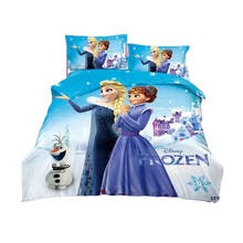 Ropa de cama de Frozen para niños, juego de funda nórdica de edredón doble con estampado 3D de Elsa y Anna, para decoración del dormitorio, cama individual para niñas y niños 2024 - compra barato