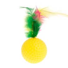 Cat Teaser Golf Ball Feather Colorful Toys Chew Play Intelligent Interactive Funny Pet Dog Puppy Kitten Supplies 2024 - buy cheap