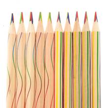 Lápis de cor arco-íris 10 embutido, 4 em 1, lápis de cor para desenho, material de escritório, desenho de papelaria 2024 - compre barato