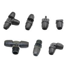 8/11mm Hose Connector With lock Nut Straight Tee Elbow Shape Connector 1/2" Male Thread Garden Irrigation Pipe Connector 3 Pcs 2024 - buy cheap